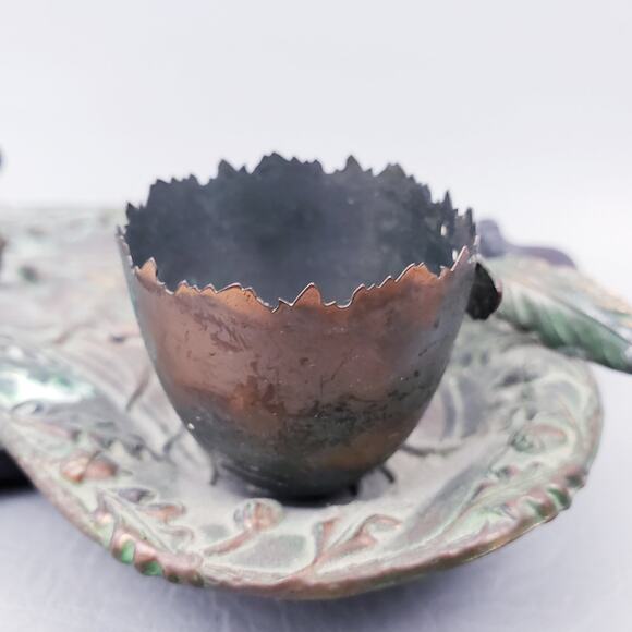 Vintage Copper Inkwell, Metal Inkwell, Outdoor Lovers, Deer Elk Stag Hunter Gift - Picture 7 of 10